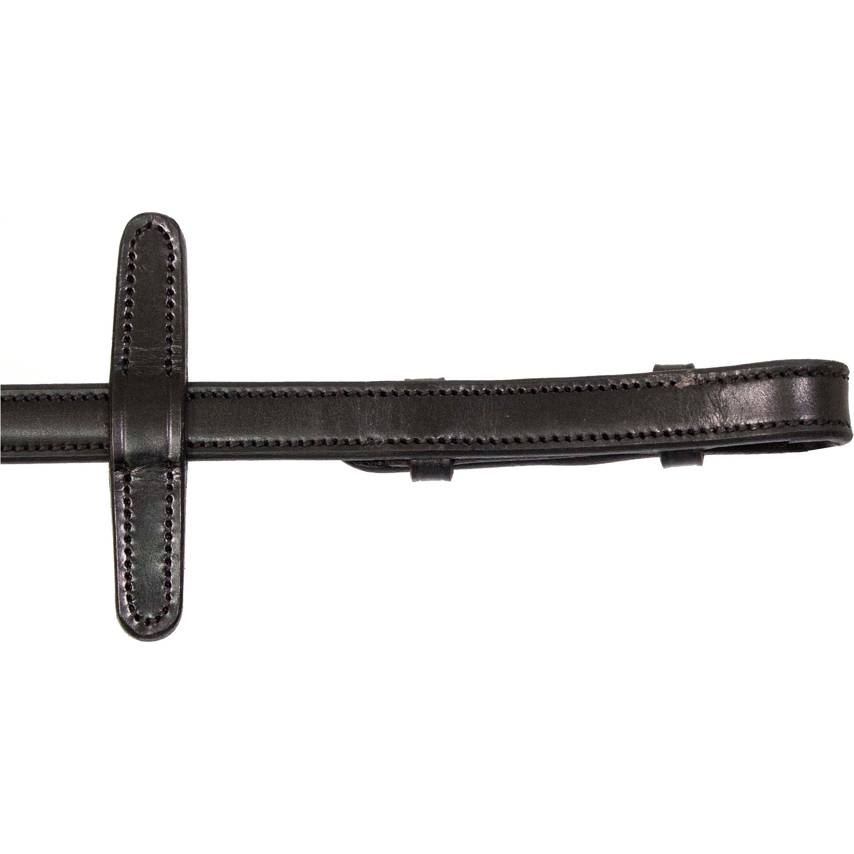 Henry James Saddlery Xtreme Eventer Hybrid Rubber Reins with Leather Stoppers RR7 - Black